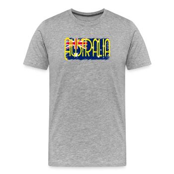 Australien zwei - Männer Premium Bio T-Shirt - Grau meliert - Vorne - Damien (186cm)