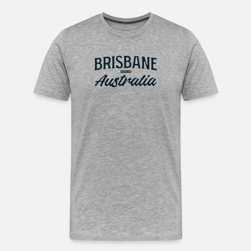 Brisbane Australia Script - Männer Premium Bio T-Shirt - Grau meliert