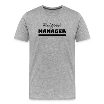 Tshirt Feelgood Manager - T-shirt bio Premium Homme - gris chiné - Devant - Damien (186cm)