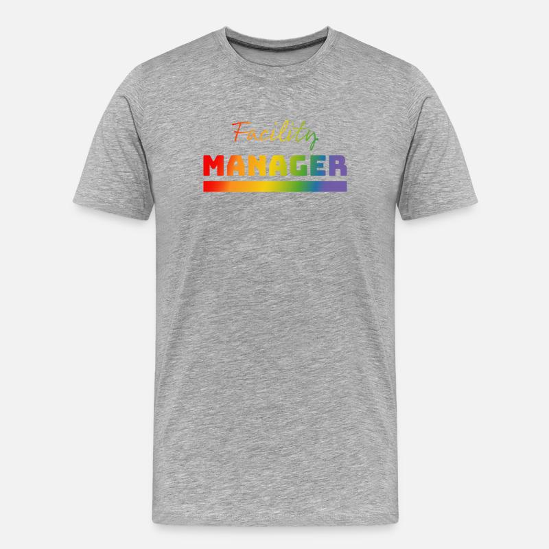Tshirt Facility Manager rainbow - Männer Premium Bio T-Shirt - Grau meliert