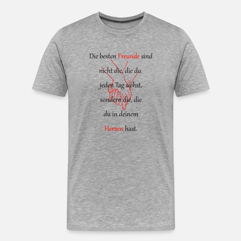 Spruch mit händen - Männer Premium Bio T-Shirt - Grau meliert