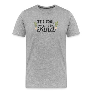 Es ist cool, freundlich zu sein - Männer Premium Bio T-Shirt - Grau meliert - Vorne - Damien (186cm)