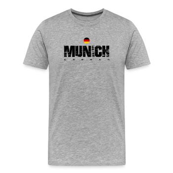 German Flag Circular Emblem - Men's Premium Organic T-Shirt - heather grey - Front - Damien (186cm)