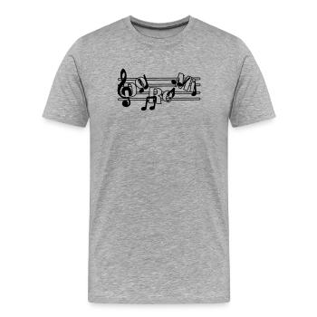 Do re mi - Männer Premium Bio T-Shirt - Grau meliert - Vorne - Damien (186cm)