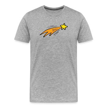 Star Trail Neon Rocket - Men's Premium Organic T-Shirt - heather grey - Front - Damien (186cm)