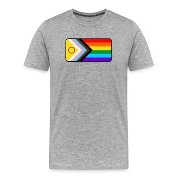 Progress Flag - Men's Premium Organic T-Shirt - heather grey - Front - Damien (186cm)