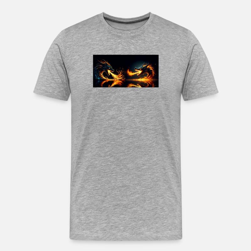 Hitze des Gefechts - Männer Premium Bio T-Shirt - Grau meliert