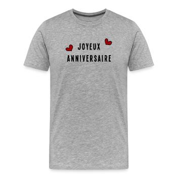 ALLES GUTE ZUM GEBURTSTAG. JAHRESTAG - Männer Premium Bio T-Shirt - Grau meliert - Vorne - Damien (186cm)