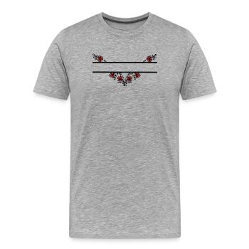Blume dekoratives Banner - Männer Premium Bio T-Shirt - Grau meliert - Vorne - Damien (186cm)