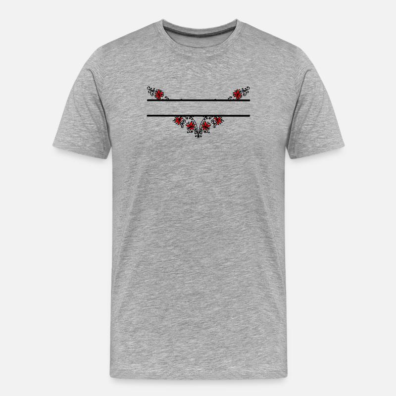 Blume dekoratives Banner - Männer Premium Bio T-Shirt - Grau meliert