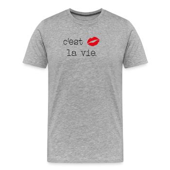 C'est la vie - Little French Speaking - Men's Premium Organic T-Shirt - heather grey - Front - Damien (186cm)