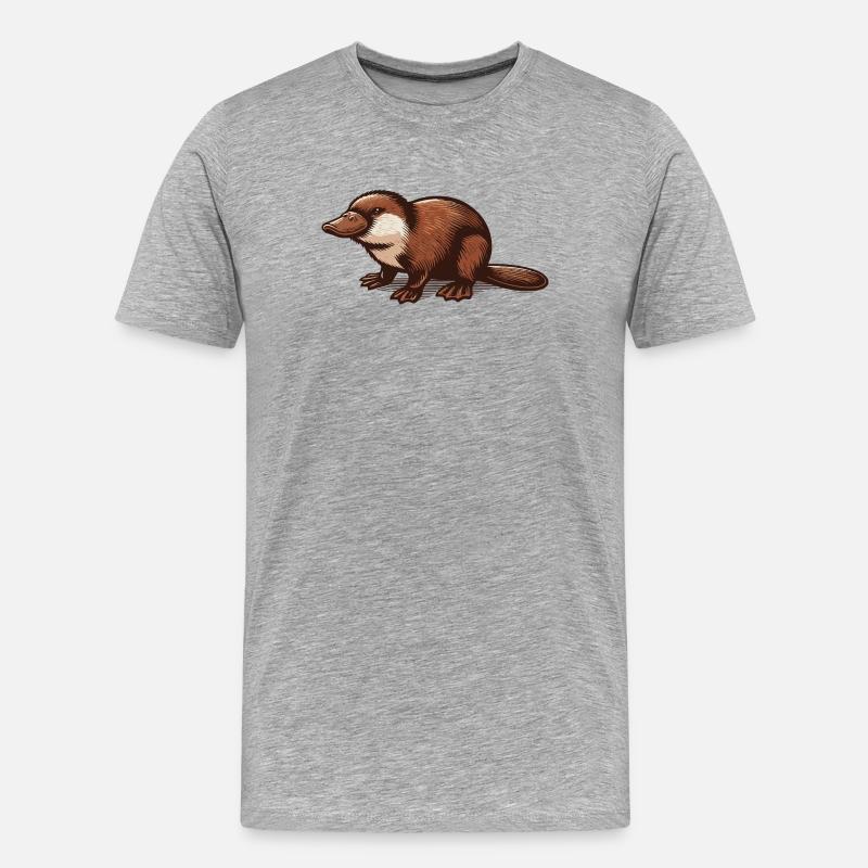 Schnabeltier - Männer Premium Bio T-Shirt - Grau meliert