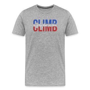 Le couloir est de la lave, du bloc, de l’escalade, de l’escalade, du rétro - T-shirt bio Premium Homme - gris chiné - Devant - Damien (186cm)