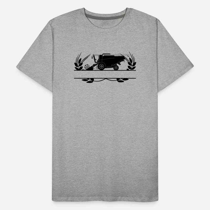 Moissonneuse-batteuse dans un crop circle avec espace de texte T-shirt bio Premium Homme