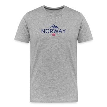 Norvège - Norvège - Norvège - Drapeau - Scandinavie - T-shirt bio Premium Homme - gris chiné - Devant - Damien (186cm)