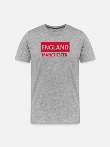 England Manchester City Skyline - Männer Premium Bio T-Shirt - Grau meliert
