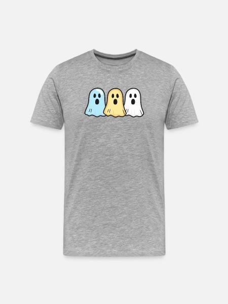 Ghosts Halloween Équipe drôle - T-shirt bio Premium Homme - gris chiné