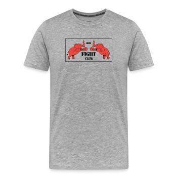 Duel de deux éléphants rouges - T-shirt bio Premium Homme - gris chiné - Devant - Damien (186cm)