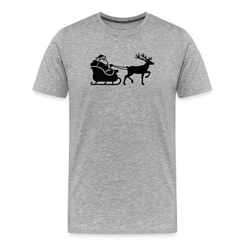 Santa Sleigh Silhouette - Men's Premium Organic T-Shirt - heather grey - Front - Damien (186cm)