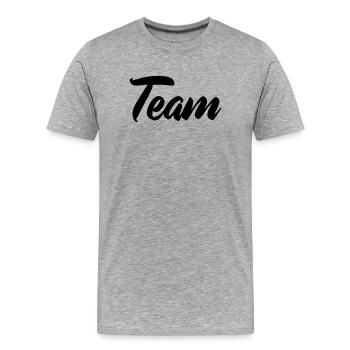 Team - Men's Premium Organic T-Shirt - heather grey - Front - Damien (186cm)