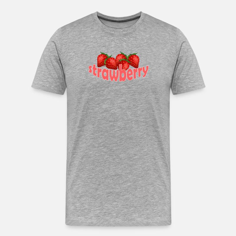 STRAWBERRY - Männer Premium Bio T-Shirt - Grau meliert