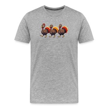 Thanksgiving Truthahn Baby - Männer Premium Bio T-Shirt - Grau meliert - Vorne - Damien (186cm)
