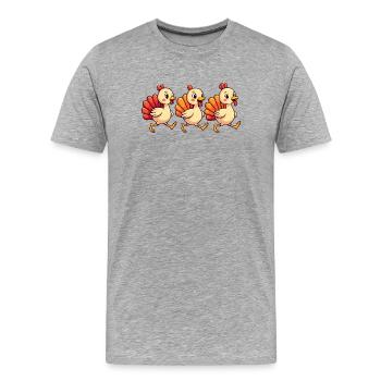 Thanksgiving Truthahn Baby - Männer Premium Bio T-Shirt - Grau meliert - Vorne - Damien (186cm)