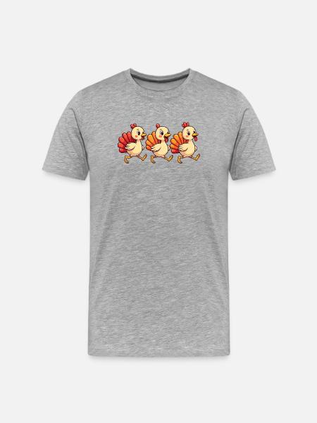 Bébé dinde de Thanksgiving - T-shirt bio Premium Homme - gris chiné