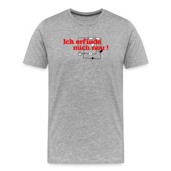 Ich erfinde mich neu - Männer Premium Bio T-Shirt - Grau meliert - Vorne - Damien (186cm)