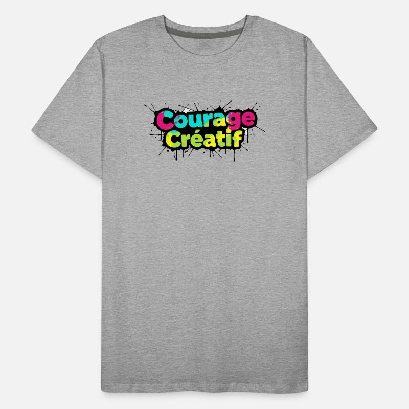 Courage Créatif Typographie colorée T-shirt bio Premium Homme