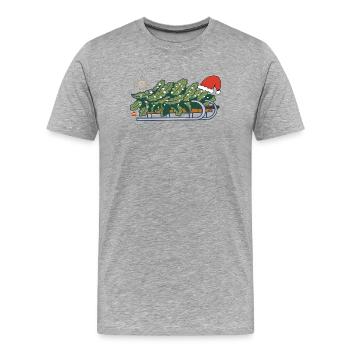 Christmas tree on a sleigh - Men's Premium Organic T-Shirt - heather grey - Front - Damien (186cm)