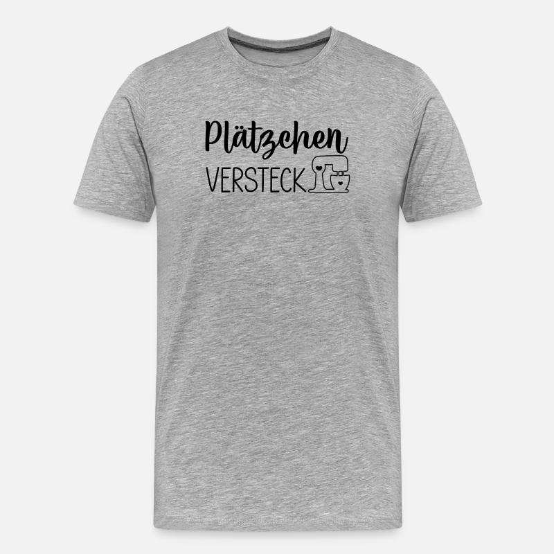 Plätzchen Versteck - Männer Premium Bio T-Shirt - Grau meliert