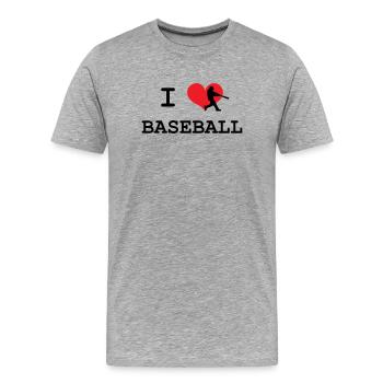 I love baseball - Men's Premium Organic T-Shirt - heather grey - Front - Damien (186cm)