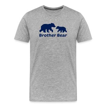 Don du frère Ours - T-shirt bio Premium Homme - gris chiné - Devant - Damien (186cm)