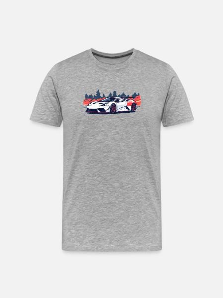 Racing supercar with a red accent - Men's Premium Organic T-Shirt - heather grey
