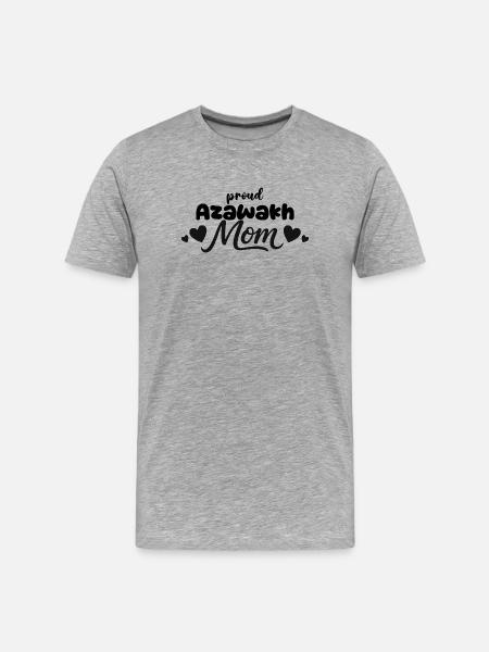 Fière mère Aza, Azawakh - T-shirt bio Premium Homme - gris chiné