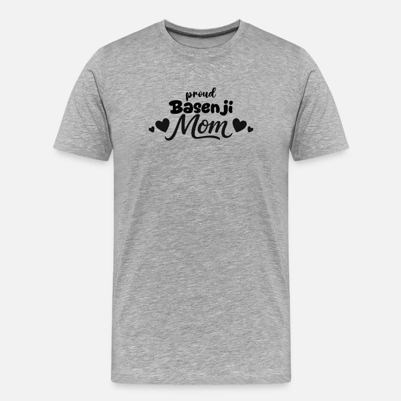 Stolze Barkless Dog Mutter, Basenji - Männer Premium Bio T-Shirt - Grau meliert