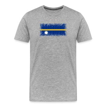 Land Nauru - Männer Premium Bio T-Shirt - Grau meliert - Vorne - Damien (186cm)