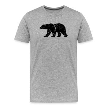 Bear Ripps Grunge Silhouette - T-shirt bio Premium Homme - gris chiné - Devant - Damien (186cm)