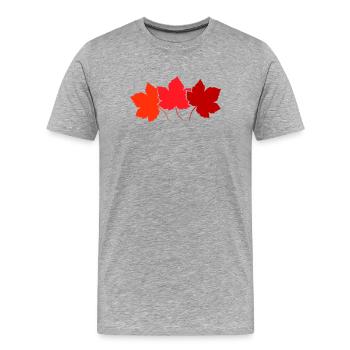 Herbstliche Ahornblätter Farbverlauf - Männer Premium Bio T-Shirt - Grau meliert - Vorne - Damien (186cm)