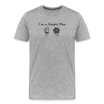 Je suis un homme simple - T-shirt bio Premium Homme - gris chiné - Devant - Damien (186cm)
