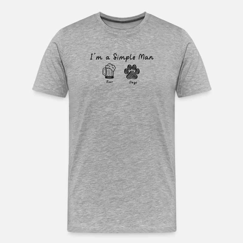 I am a simple Man - Männer Premium Bio T-Shirt - Grau meliert