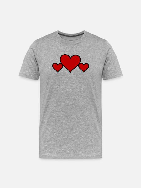 Hearts Symbol Love - Men's Premium Organic T-Shirt - heather grey