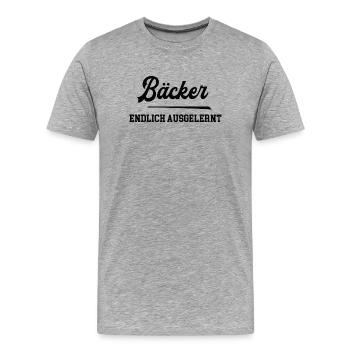 Bäcker Ausbildung Bestanden Azubi Bäckerei - Männer Premium Bio T-Shirt - Grau meliert - Vorne - Damien (186cm)