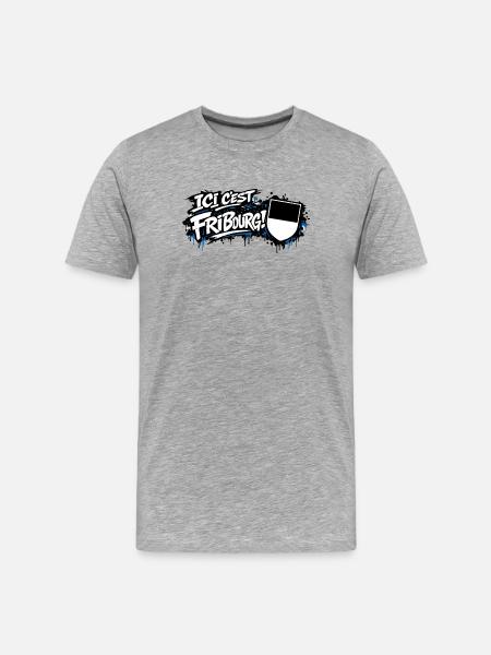 ICI C'EST FRIBOURG - Men's Premium Organic T-Shirt - heather grey