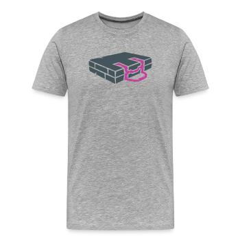 Escalade sur un tapis, rampe de bloc - T-shirt bio Premium Homme - gris chiné - Devant - Damien (186cm)
