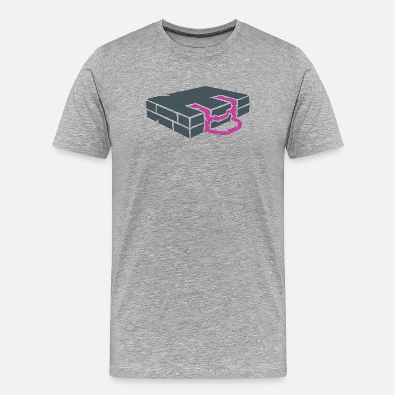 Bouldermatte Crashpad Klettern - Männer Premium Bio T-Shirt - Grau meliert