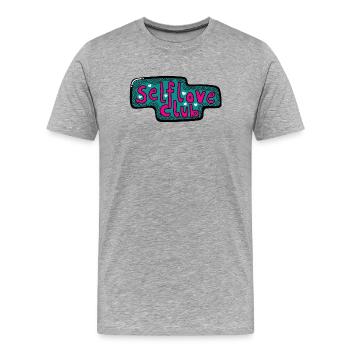 Selflove-Club - Männer Premium Bio T-Shirt - Grau meliert - Vorne - Damien (186cm)