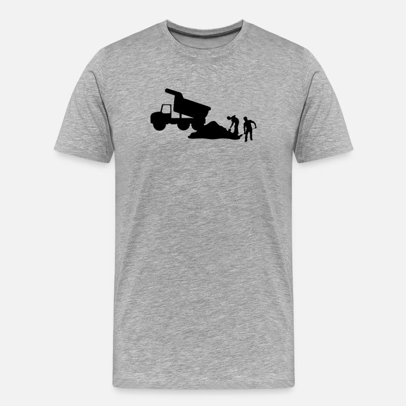 Bauteam – Baggerteam - Männer Premium Bio T-Shirt - Grau meliert
