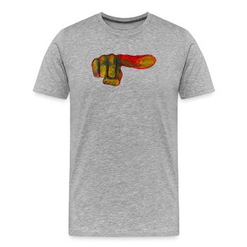 Farbexplosion Zeigefinger - Männer Premium Bio T-Shirt - Grau meliert - Vorne - Damien (186cm)